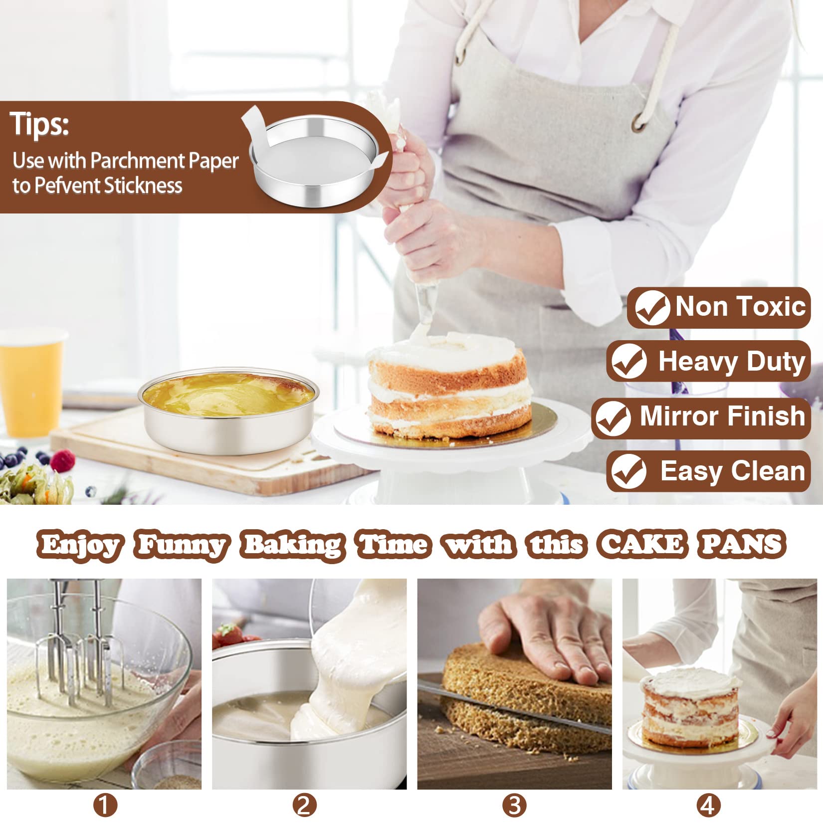 P&P CHEF heavy-duty pans deliver even heat across pans.