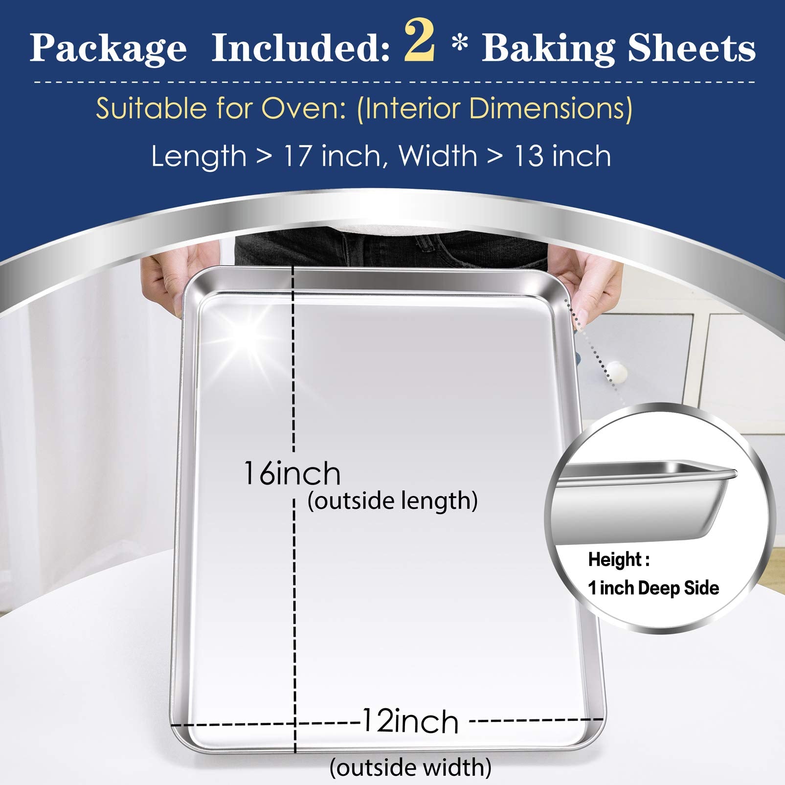 P&P CHEF heavy-duty stainless steel pan built for daily baking.