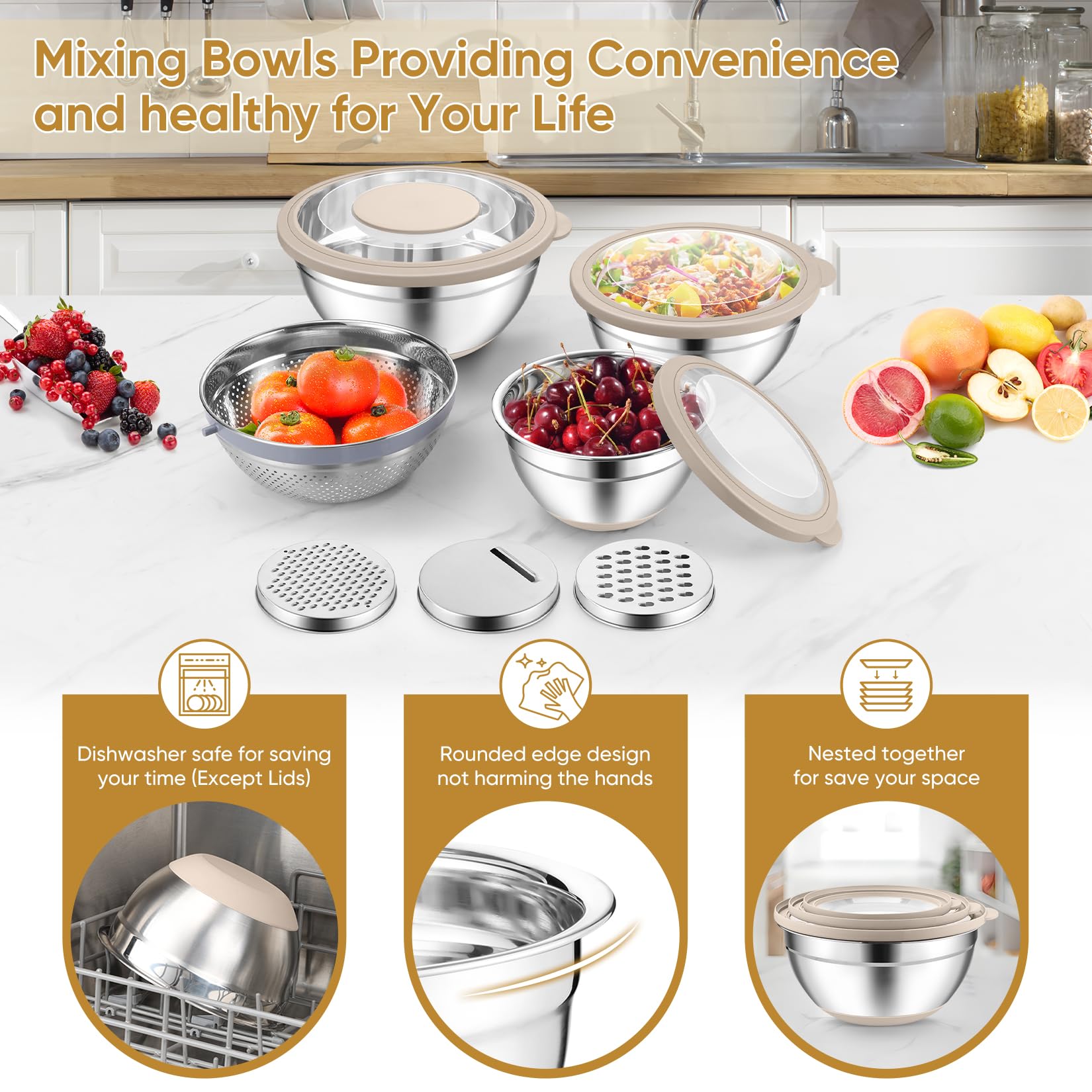 P&P CHEF inner mirror finish eases cleaning and maintenance.
