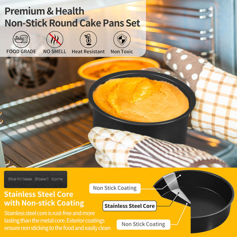 P&amp;P CHEF leak-proof 4-inch cake pan ideal for mini tiered cakes.
