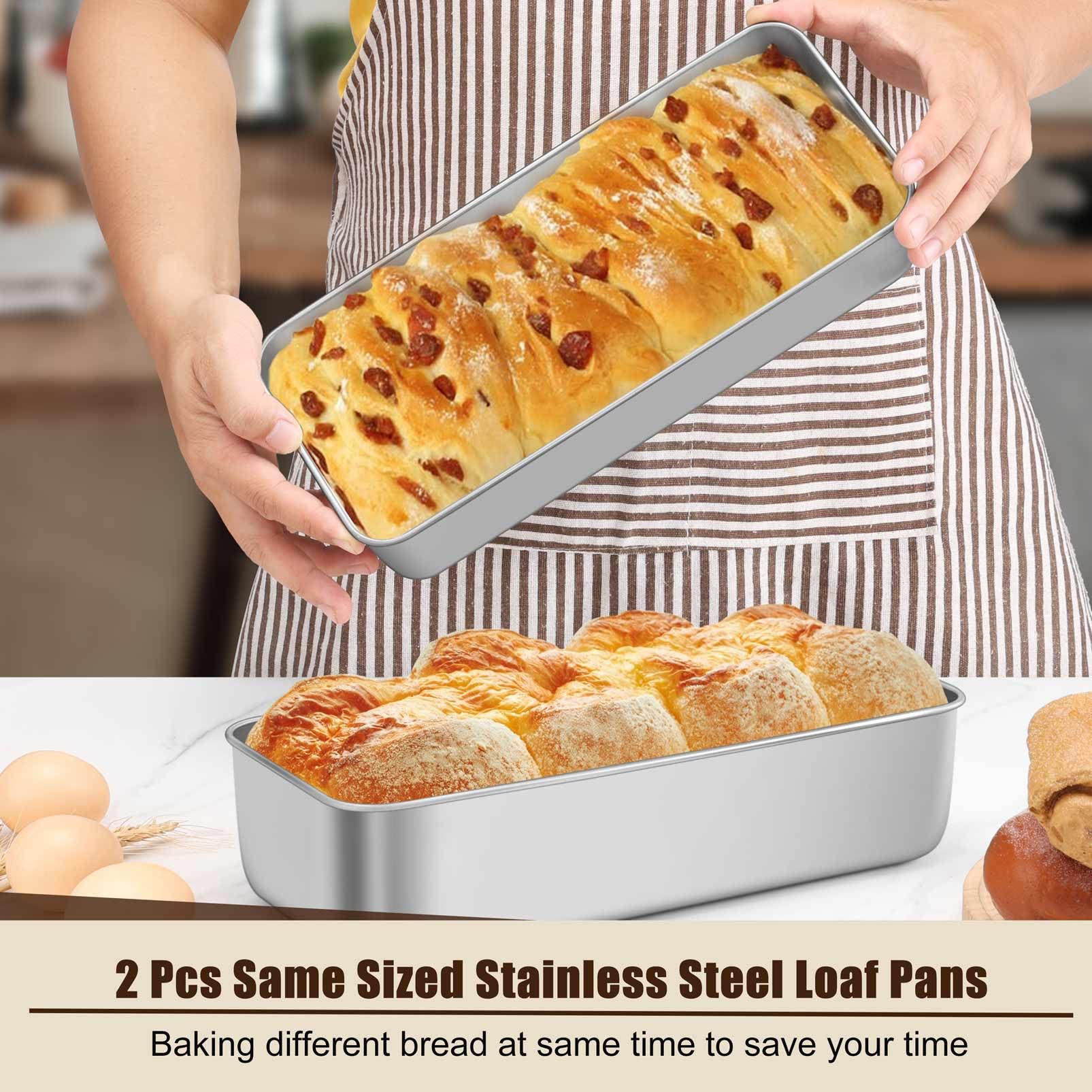 P&P CHEF loaf pan dishwasher-safe finish eases cleanup after baking sessions.