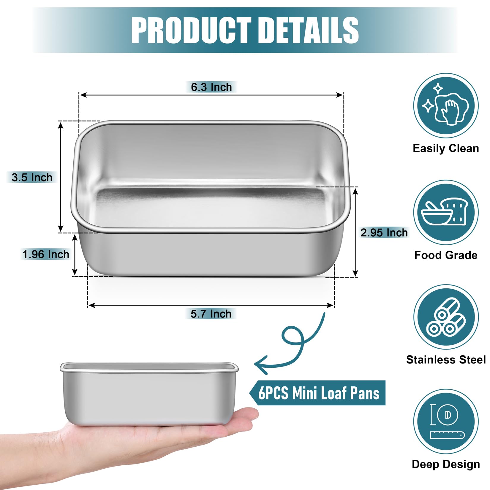 P&P CHEF mini loaf pan in use with bread loaves for even browning.