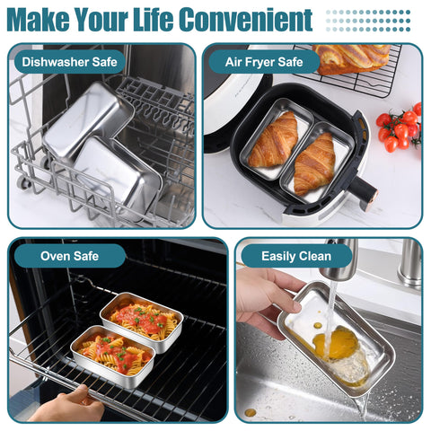 P&P CHEF mini loaf pan easy-clean design, dishwasher safe.