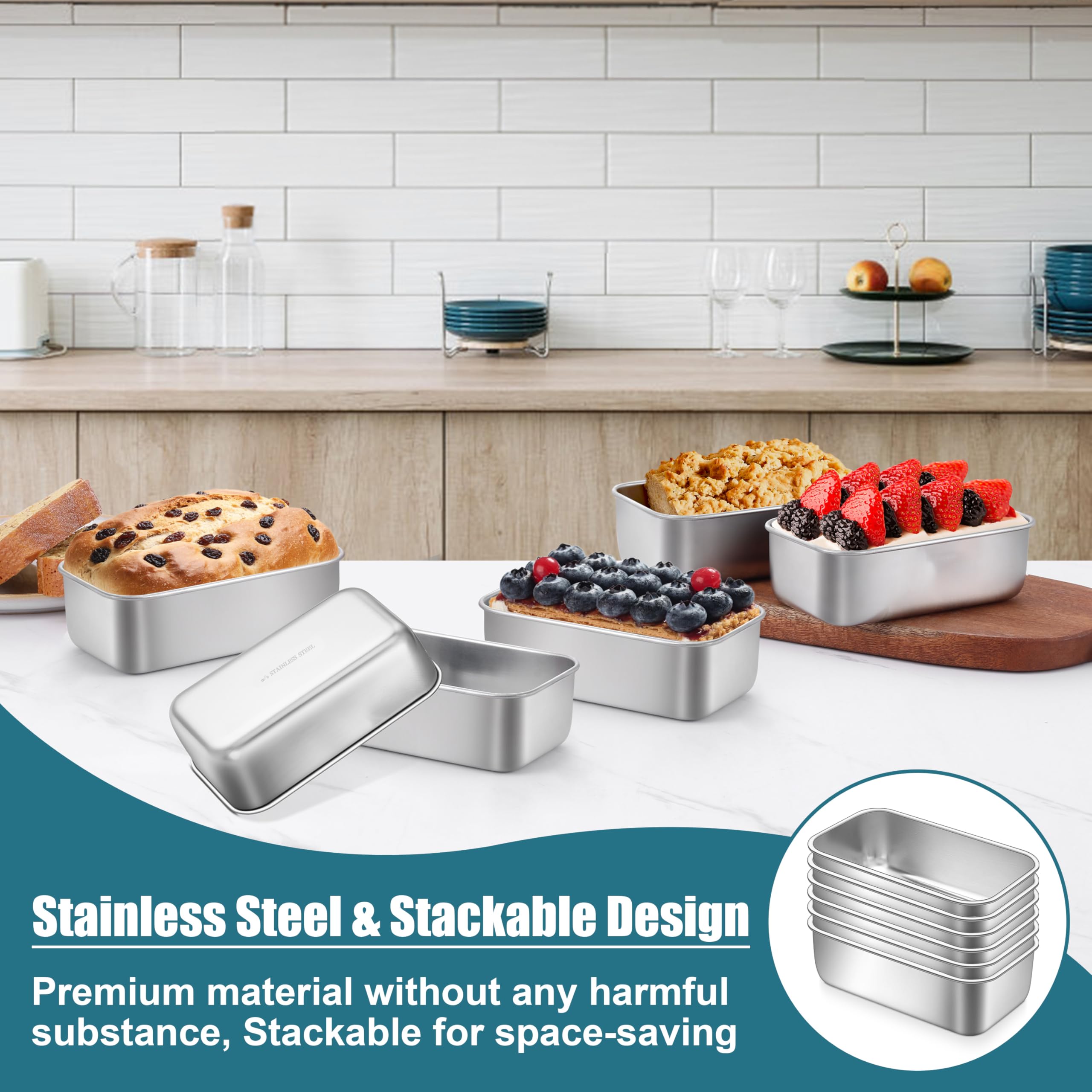 P&P CHEF multi-use loaf pans ideal for bread, brownies, and meatloaf.