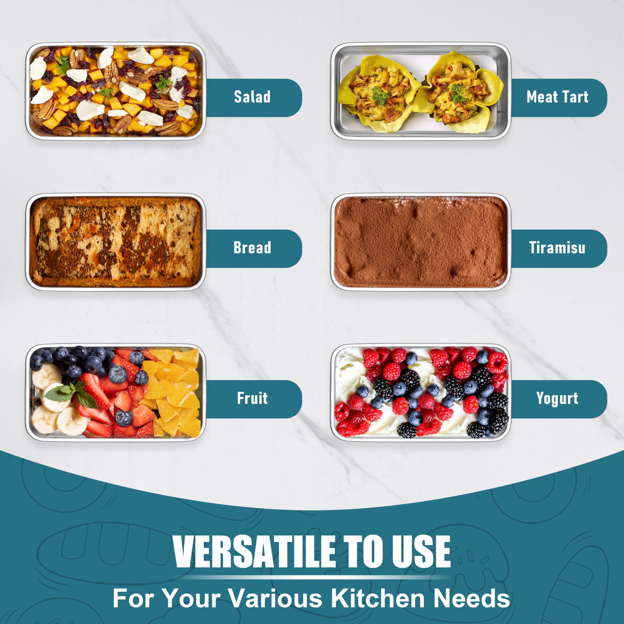 P&P CHEF mini loaf pan oven safe up to 450F for versatile baking.