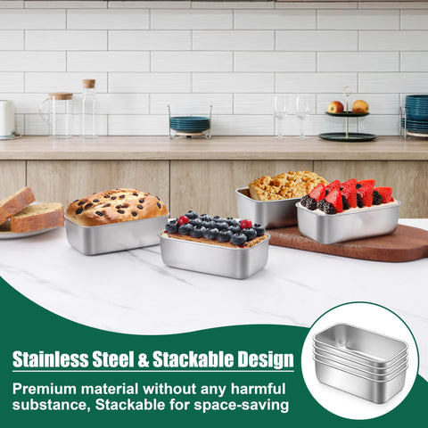 P&P CHEF loaf pan set with 2-inch depth for larger batter