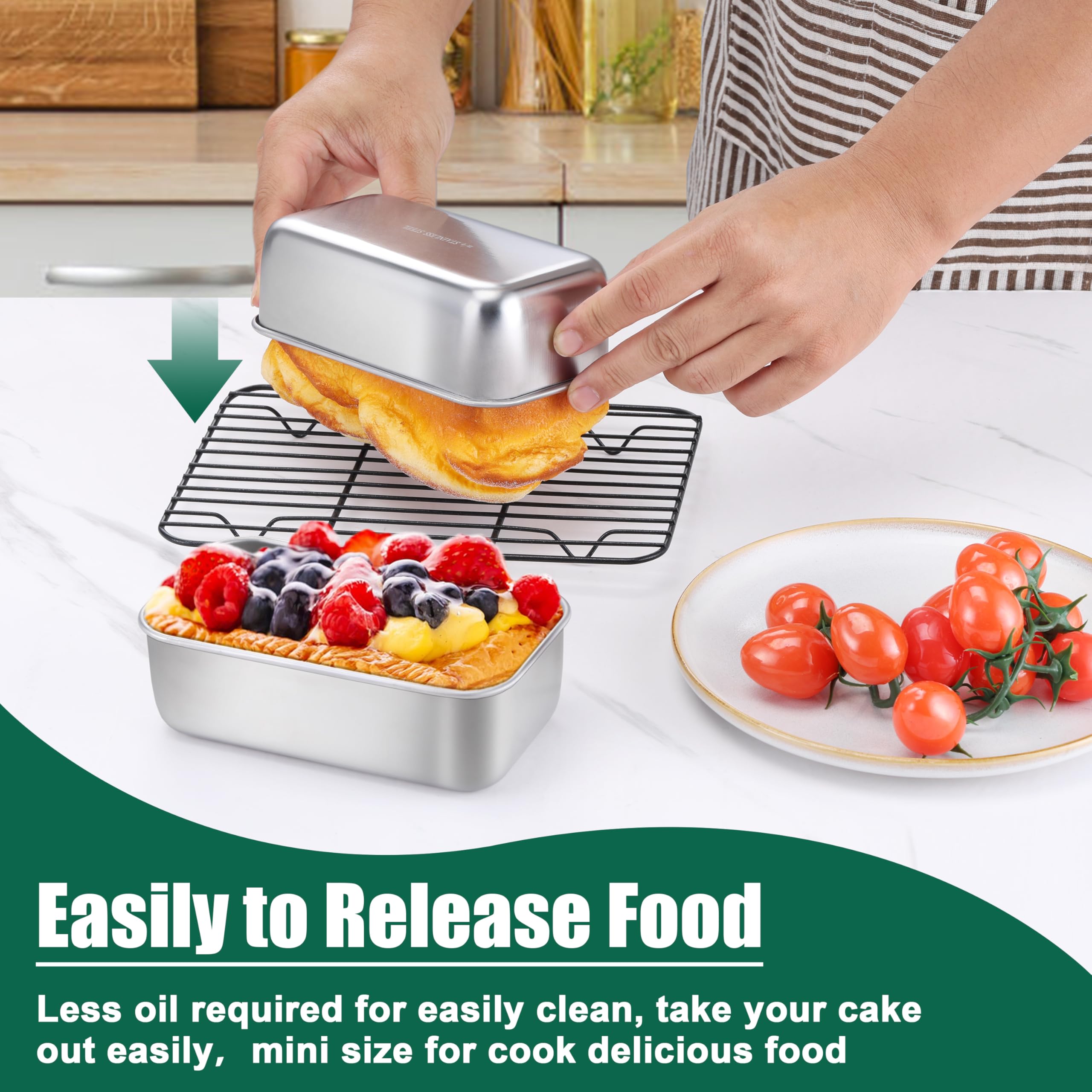 P&P CHEF loaf pan set suitable for baking bread, brownies, and meatloaf