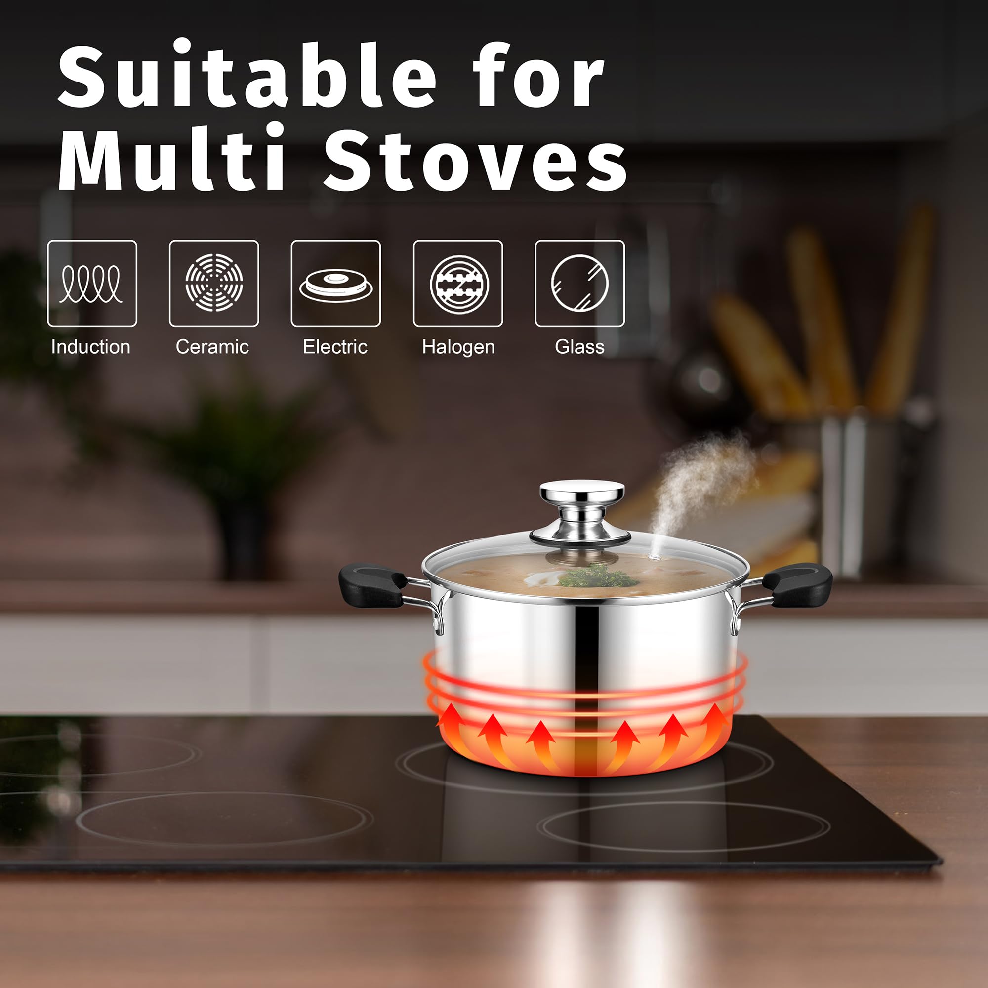 P&P CHEF compatible with gas, electric, induction and other stoves