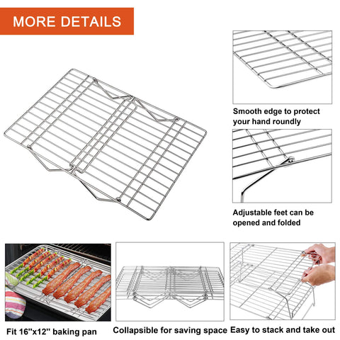 P&P CHEF oven-safe and dishwasher-safe rack for easy cleanup.