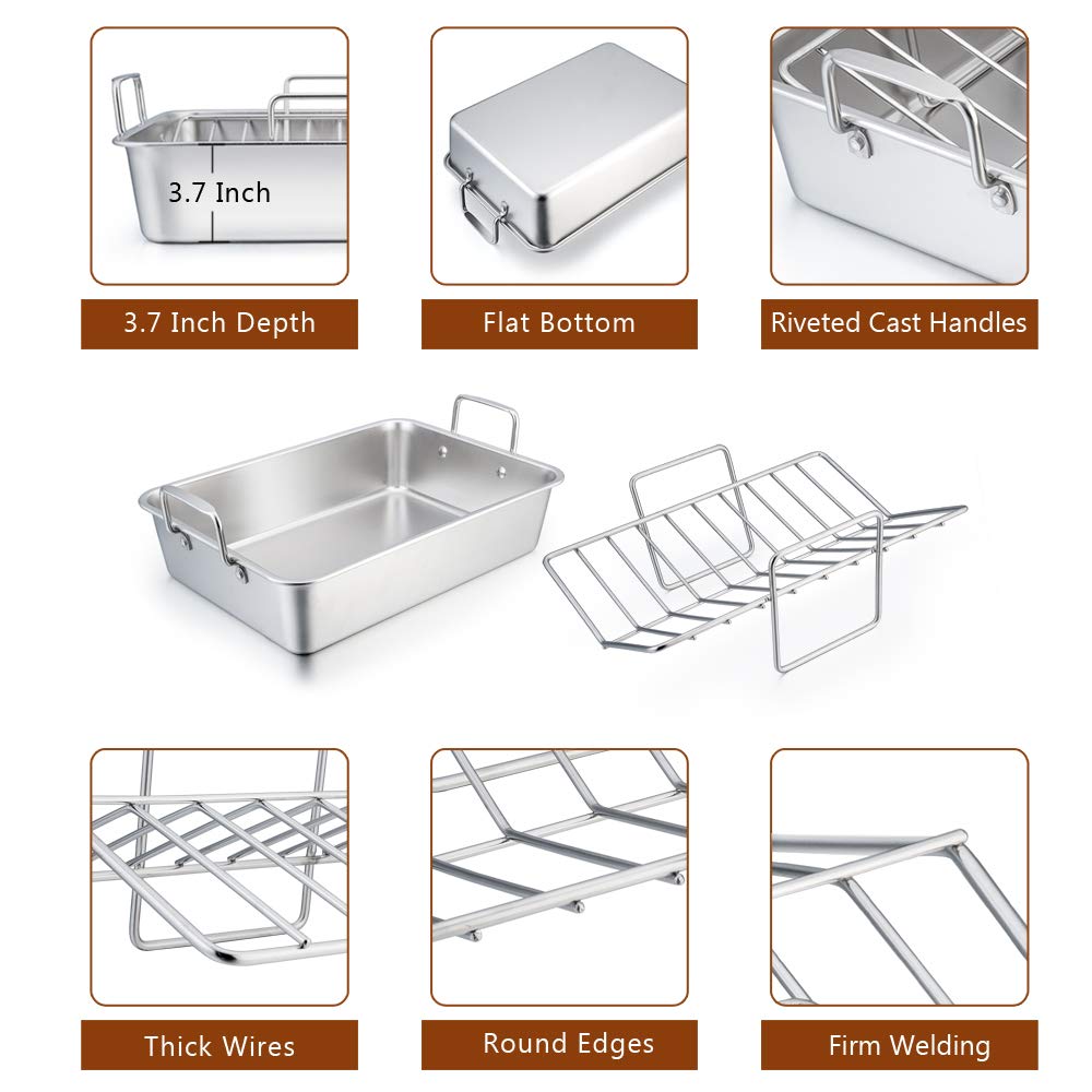 P&P CHEF rectangular lasagna pan with handles easy oven transfer