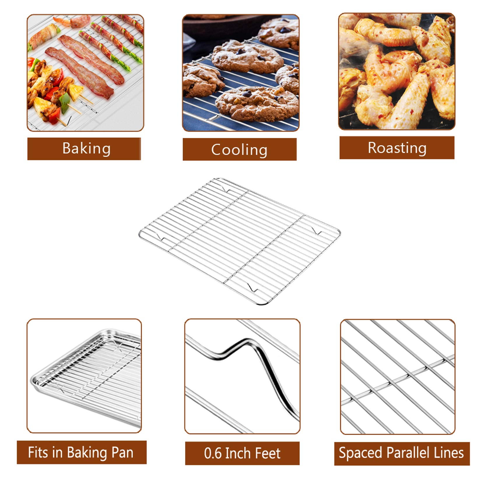 P&P CHEF roasting pan shows deep rim and dimensions to minimize spills
