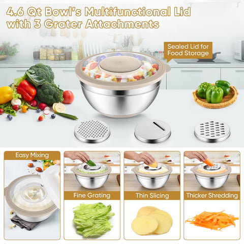 P&P CHEF stainless steel colander with 2 mm holes for fast draining.