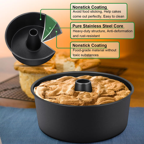 P&P CHEF stainless steel core pan for durability and rust resistance.