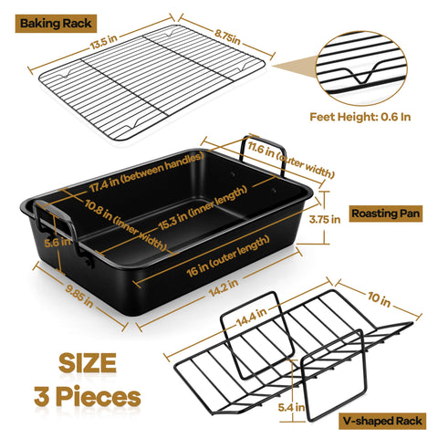 P&P CHEF V-rack for even heat circulation during roasting.