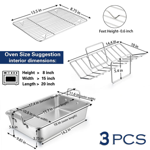 P&P CHEF V-shaped rack for turkey roasting promotes even heat