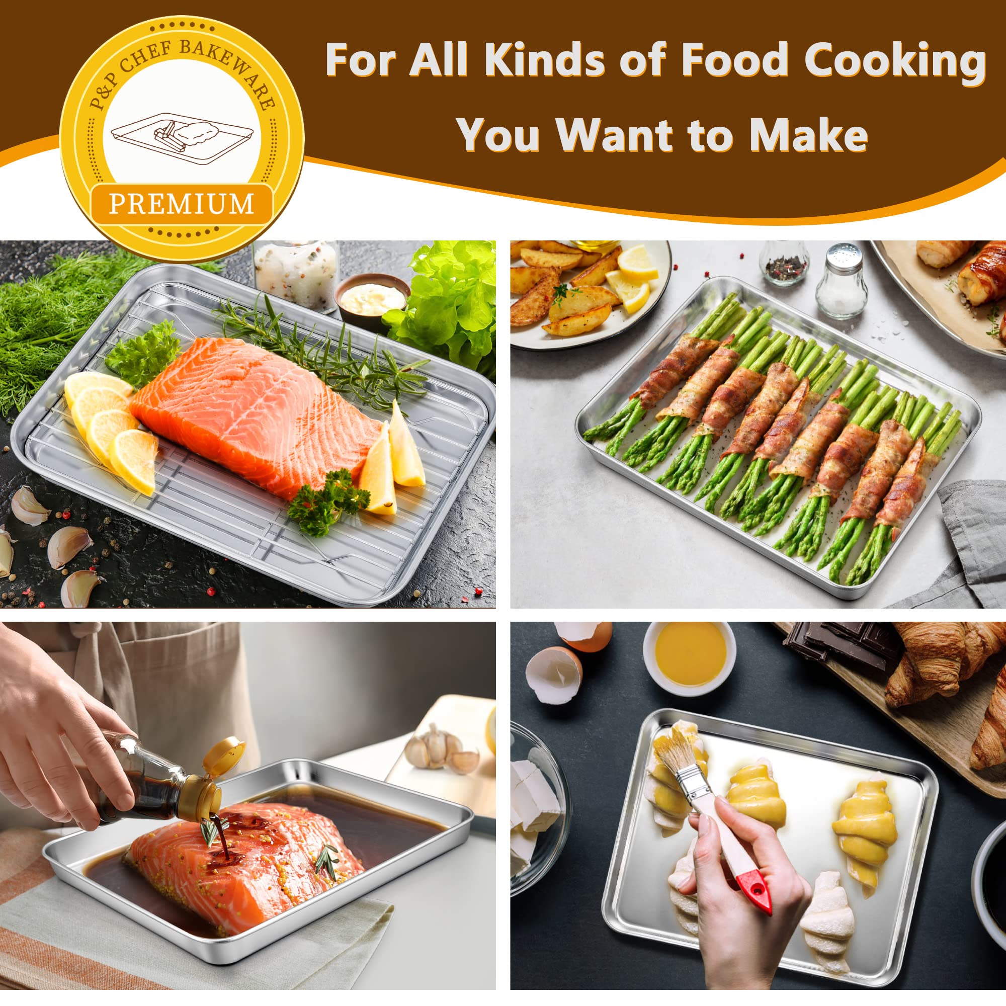 P&P CHEF rack wires prevent food from falling through.