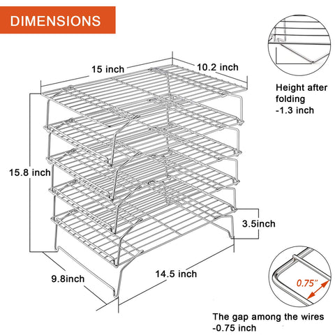 P&P CHEF wide 15x10 cooling rack ideal for batch baking.