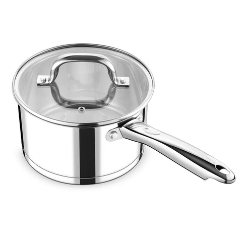 P&P CHEF 3 Qt saucepan with vented lid for safe steam release.