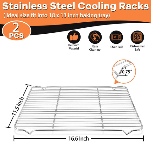 P&P CHEF cooling rack dense-wires design prevents food from falling through.