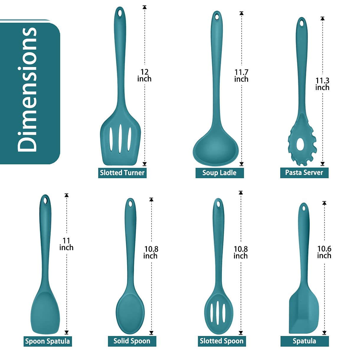 P&P CHEF silicone slotted turner over pan, protecting nonstick cookware.