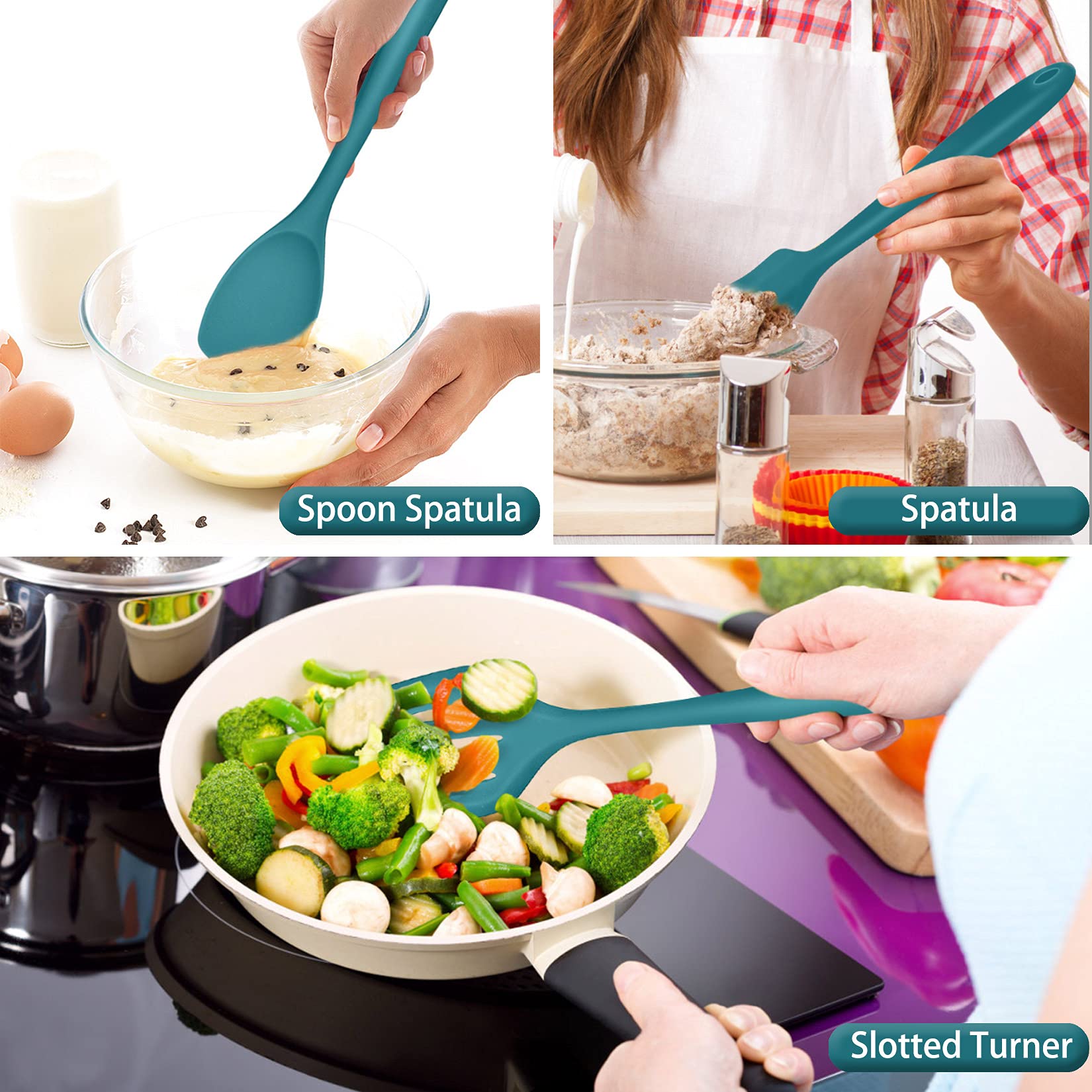 P&P CHEF silicone soup ladle pours broth safely.