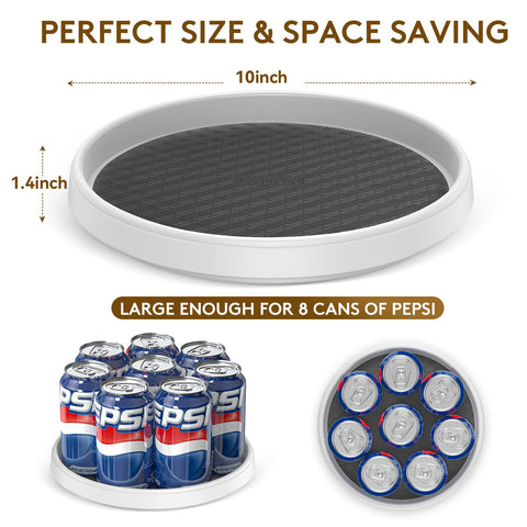 P PRETIRENO 10 inch rotating tray ideal for pantry organization and snacks.