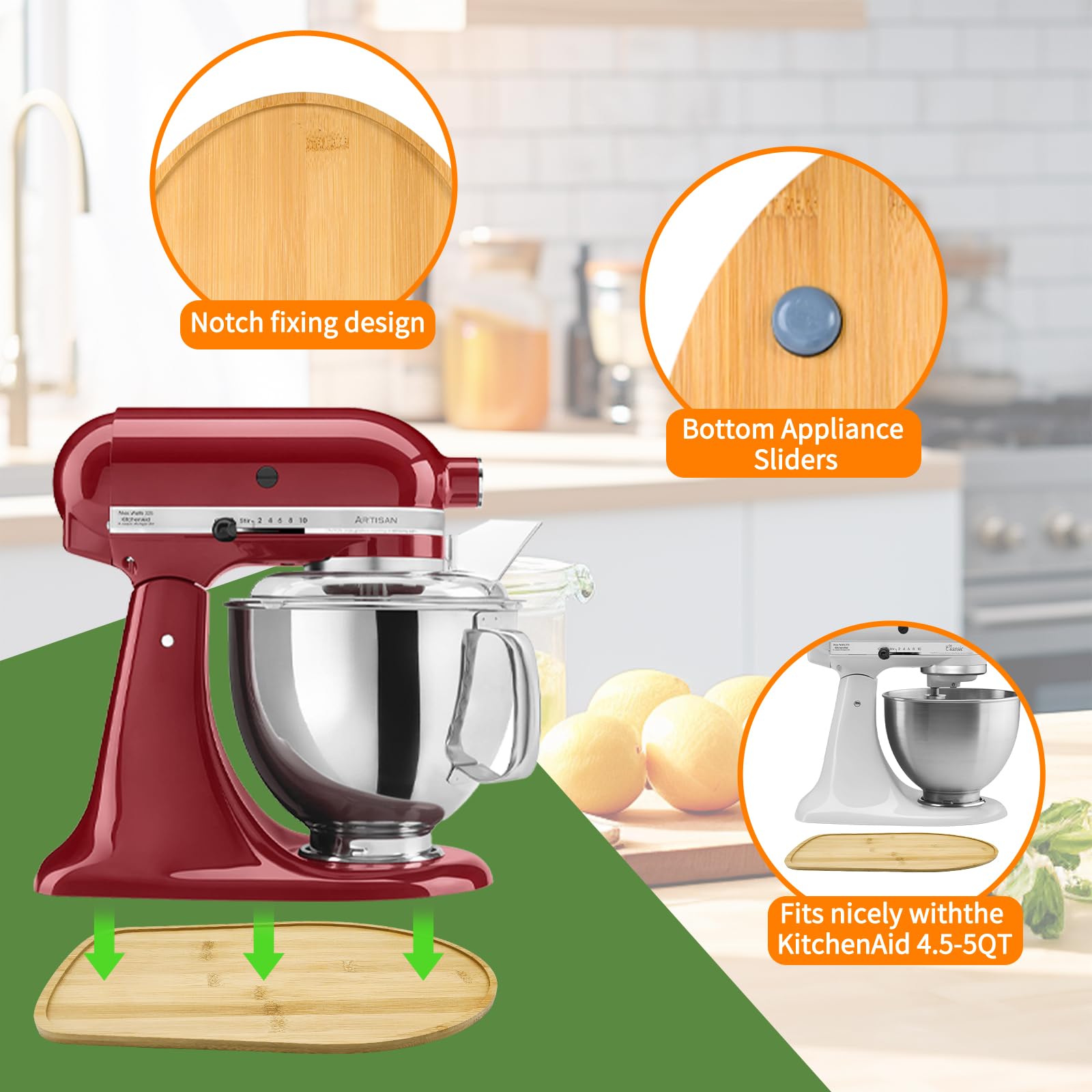 PQPO Bamboo Mixer Slider bottom slider facilitates smooth counter movement