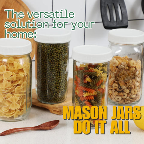 PR1M3 32oz mason jar with bands and lids for versatile canning.