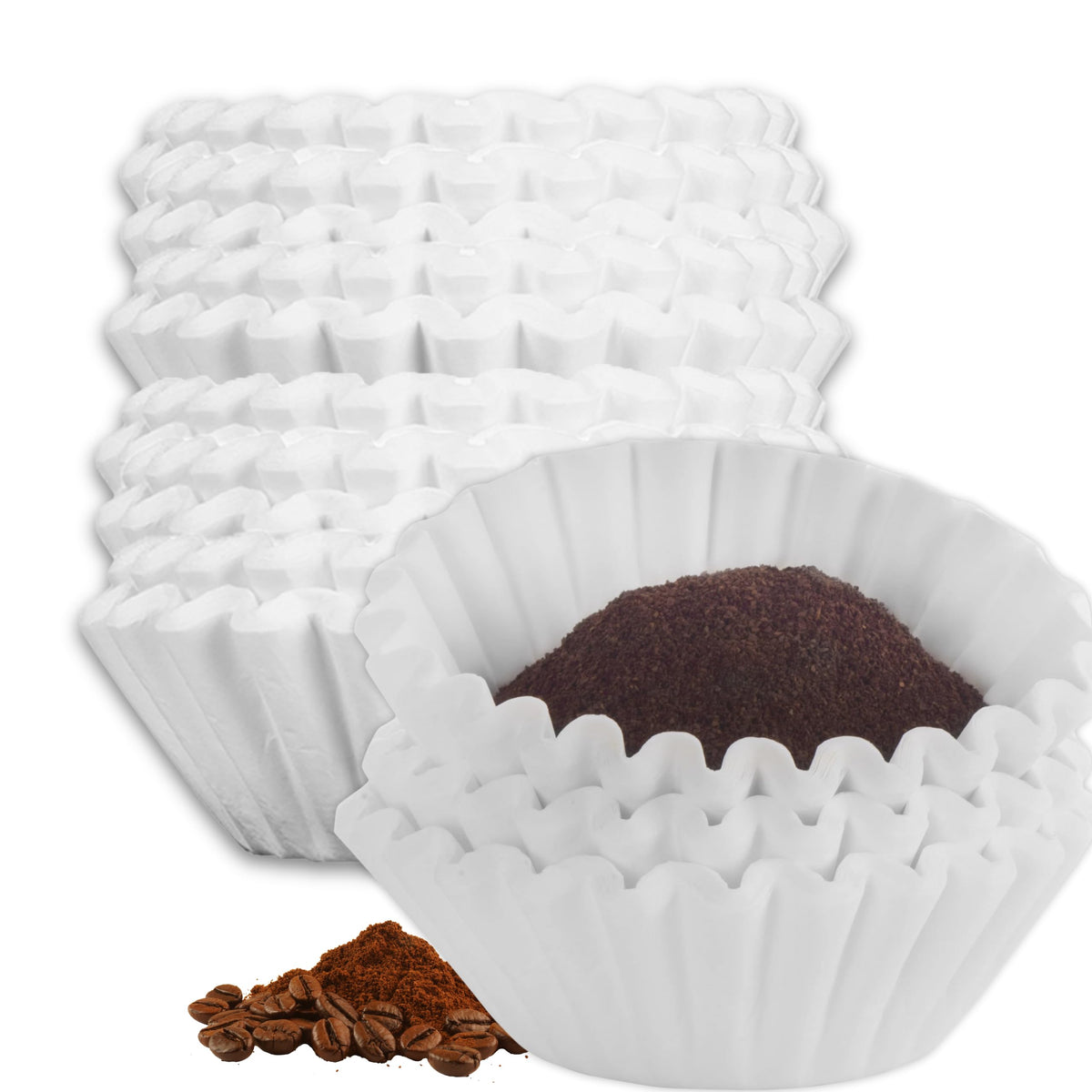 PR1M3 large coffee filters in a 500-pack for bulk brewing efficiency.
