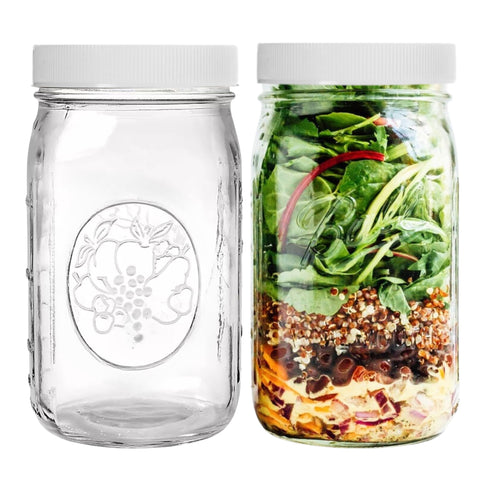 PR1M3 wide mouth 32oz jar with airtight lid for easy canning and storage.