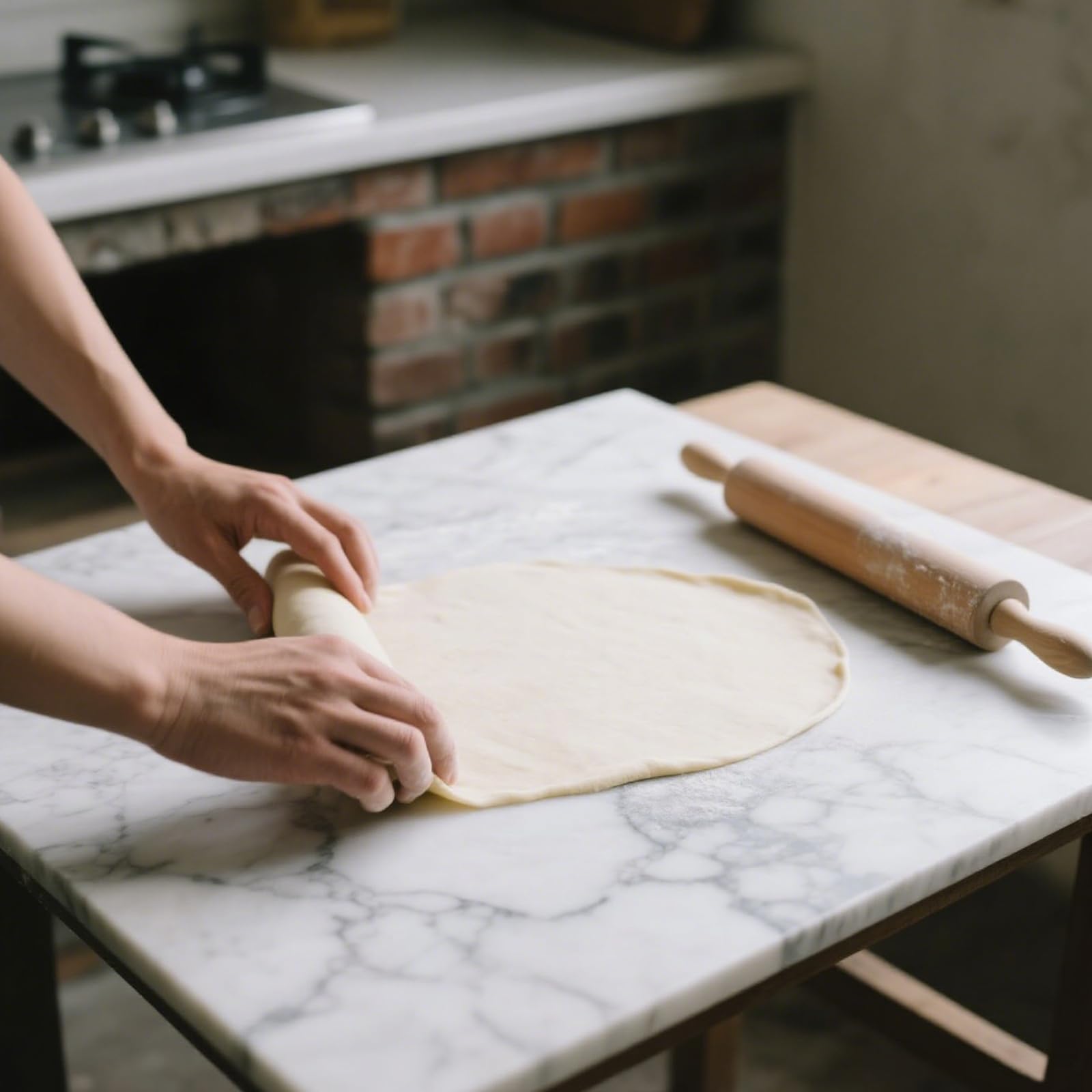 Pracfit marble cutting board smooth-polish finish adds kitchen elegance.