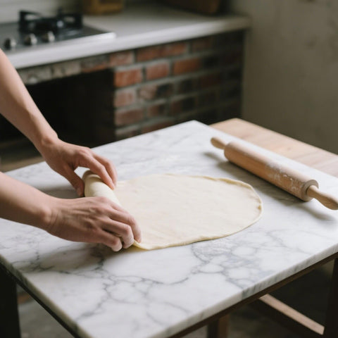 Pracfit marble cutting board smooth-polish finish adds kitchen elegance.