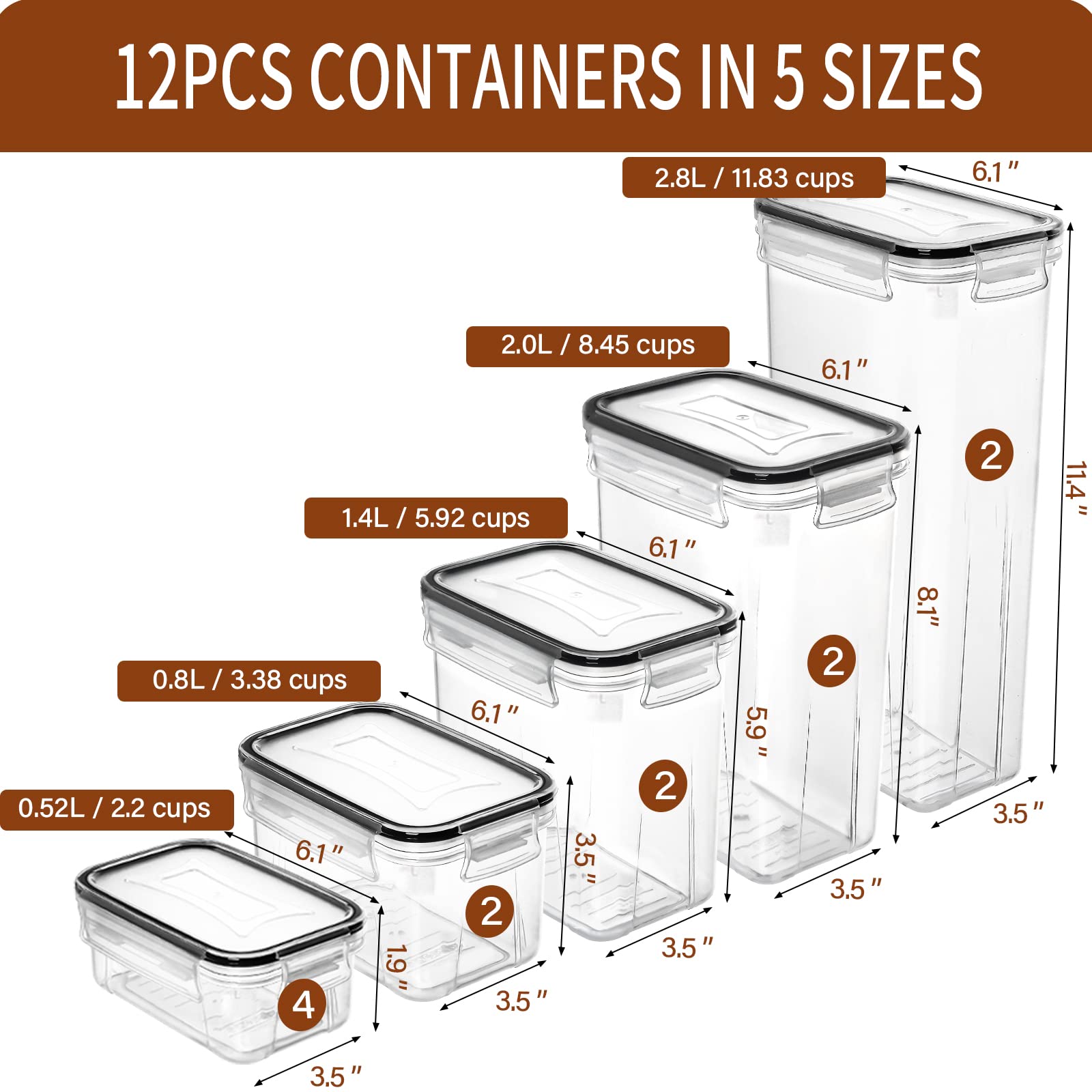Praki 12-pack food storage keeps pantry organized and accessible.