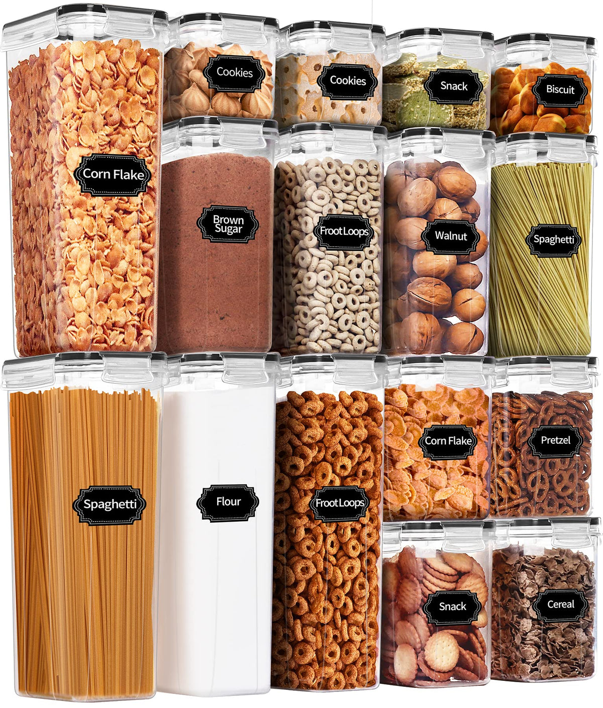 Praki airtight containers set shown for fresh pantry storage and easy access.