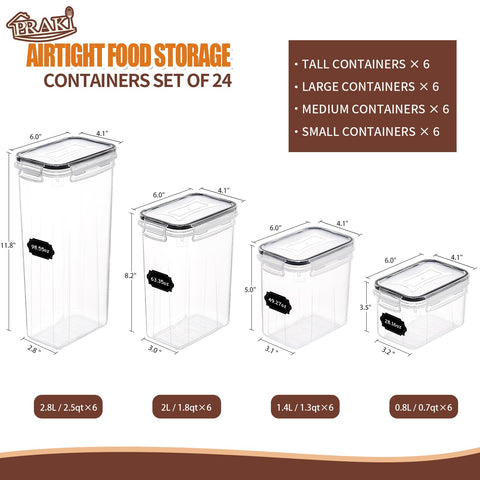 PRAKI 2.0L large container offers clear visibility for quick pantry checks.