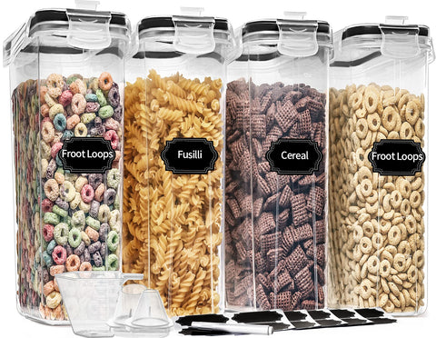PRAKI cereal containers with pour spouts for easy, mess-free pouring.