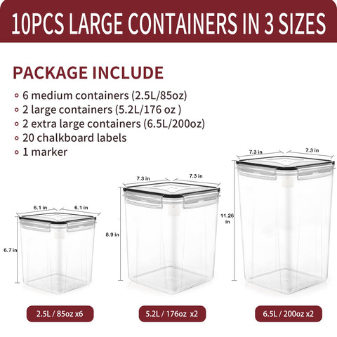 Praki large 5.2L container with lid suits flour and sugar.
