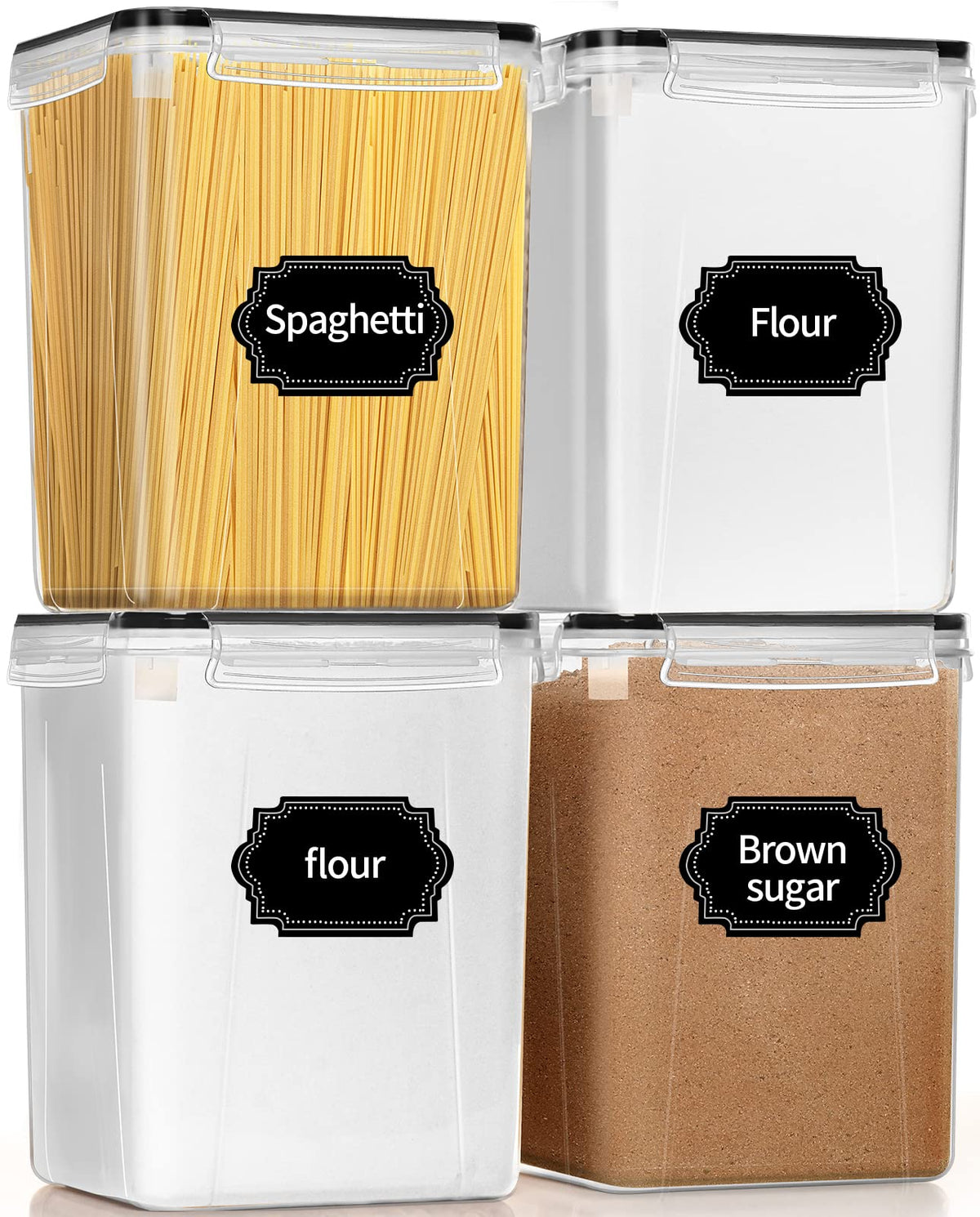 PRAKI large airtight container set with 5.2L capacity for organized pantry storage.