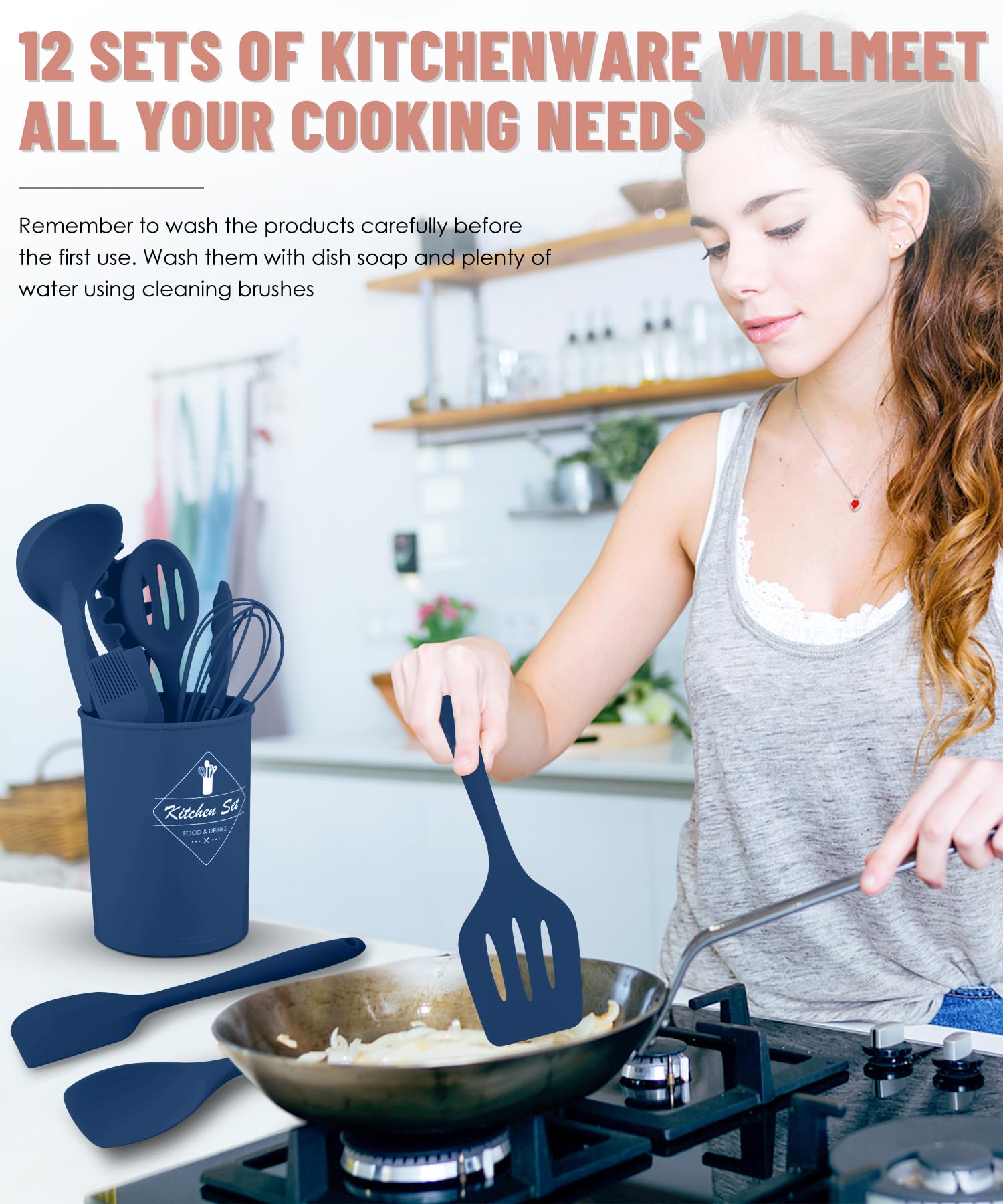 Pranski slotted spoon drains liquids while serving.