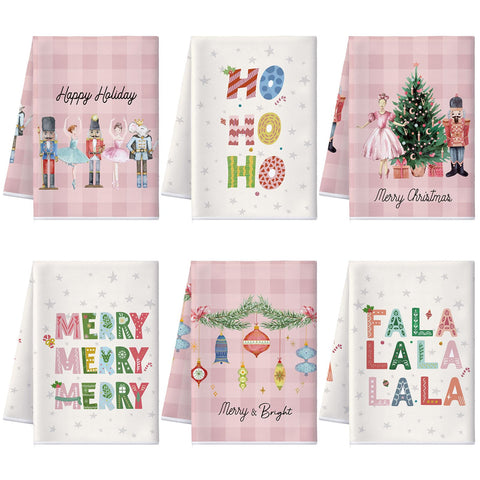 Preboun Nutcracker towel with tree motif, absorbs spills quickly for holiday kitchens.