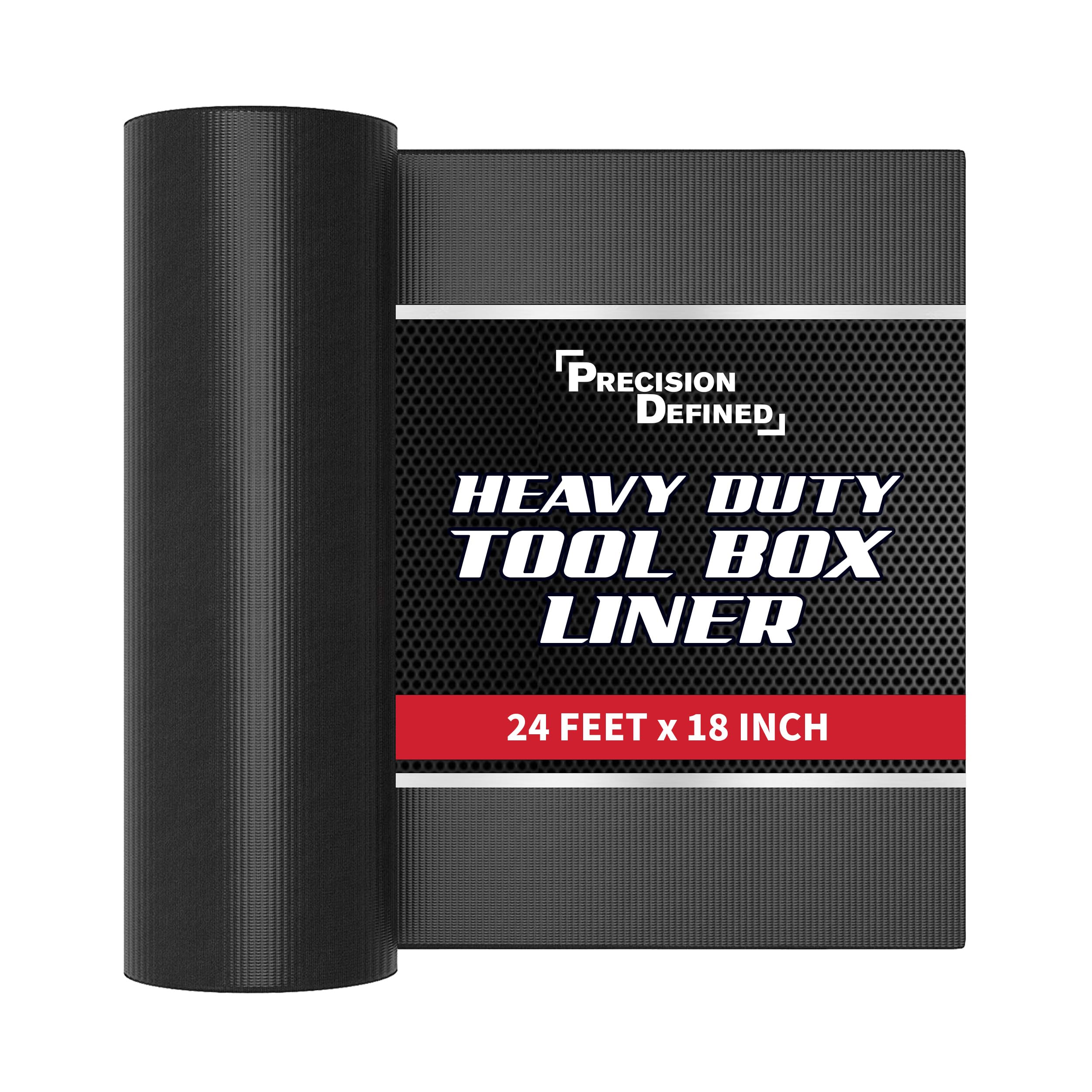 Precision Defined toolbox liner with flat layout grid for precise cutting.
