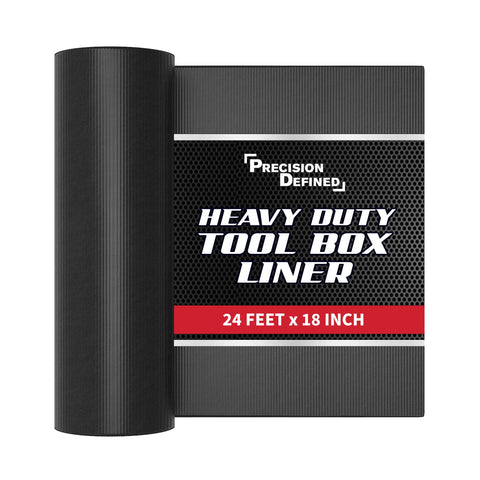 Precision Defined toolbox liner with flat layout grid for precise cutting.