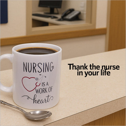 Premium Innovations 11 oz mug with syringe spoon ready for gifting.