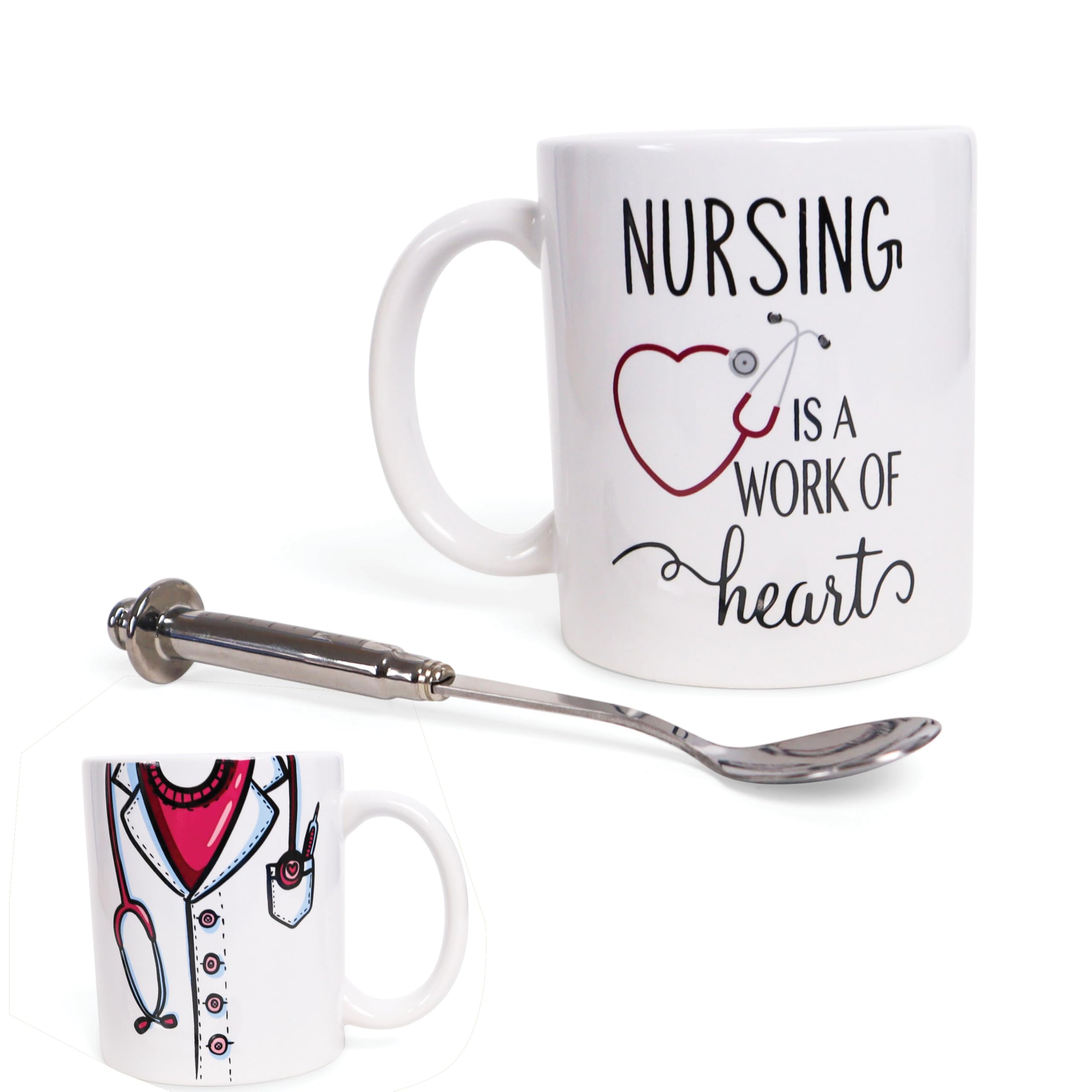 Premium Innovations nurse practitioner mug and spoon for desk and breaks.