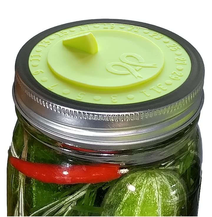 PremiumPresents 7pack airlock lids for wide-mouth jars enabling easy fermentation and automatic venting