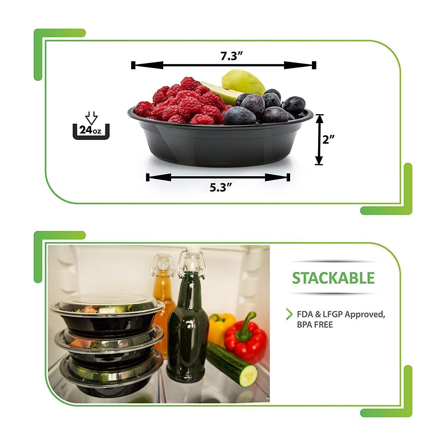 Prep Naturals airtight-seal containers preserve meals for longer freshness.