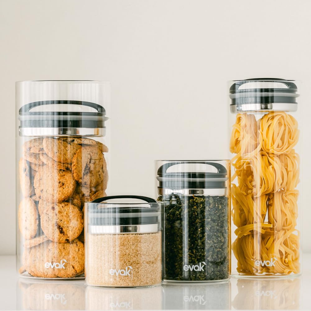 Prepara Evak Compact Glass Storage with open lid for easy access to contents