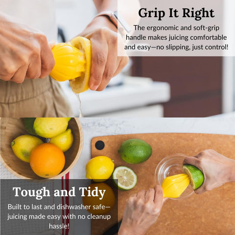 Prepara Juicy Juice Manual Hand Citrus Reamer soft grip handle ensures control