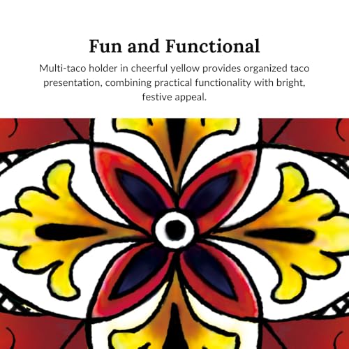 Prepara melamine taco holder yellow durable design designed for frequent use.