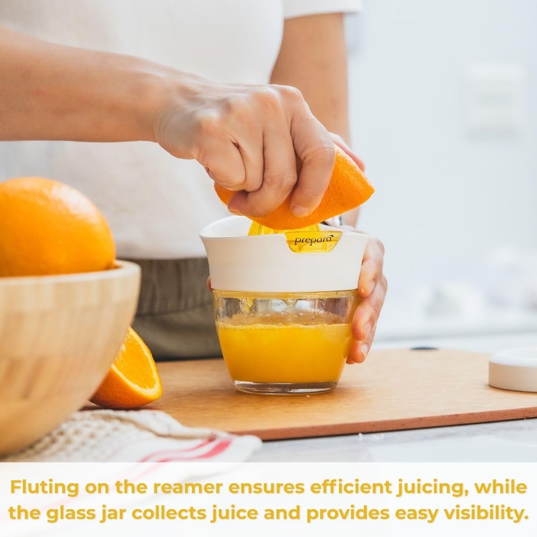 Prepara juicer glass base with lid ready to store leftovers
